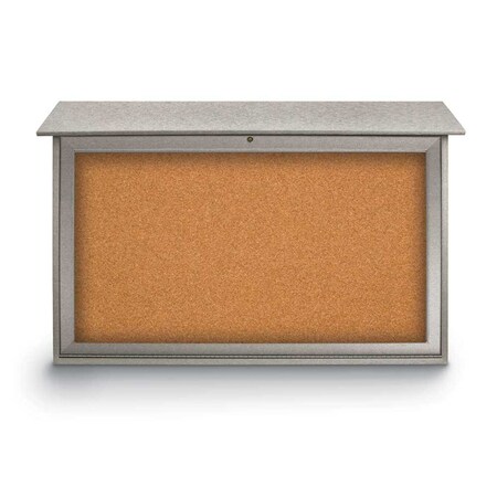 United Visual Products Indoor Enclosed Combo Board, 42"x32", Bronze Frame/White Porc & Keylime UVCB4232BZ-WHTPORC-KEYLIME
